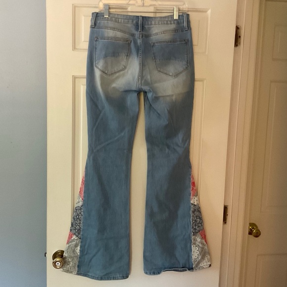 Driftwood Farrah Flare Jeans Bandana Insert Size 28 Boho Festival Western Rodeo - Picture 6 of 8